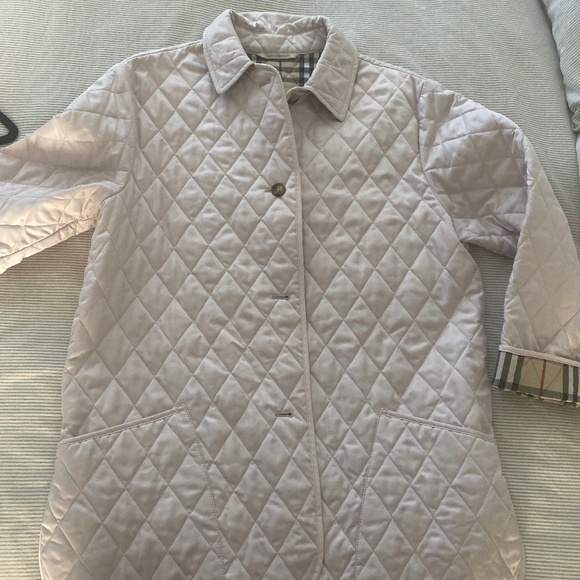 Burberry London Pink Quilted Plaid Nova Check Lined Jacket - Picture 1 of 6